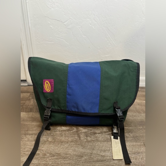 Vintage Timbuk2 classic messenger bag forest green and blue - Picture 1 of 11